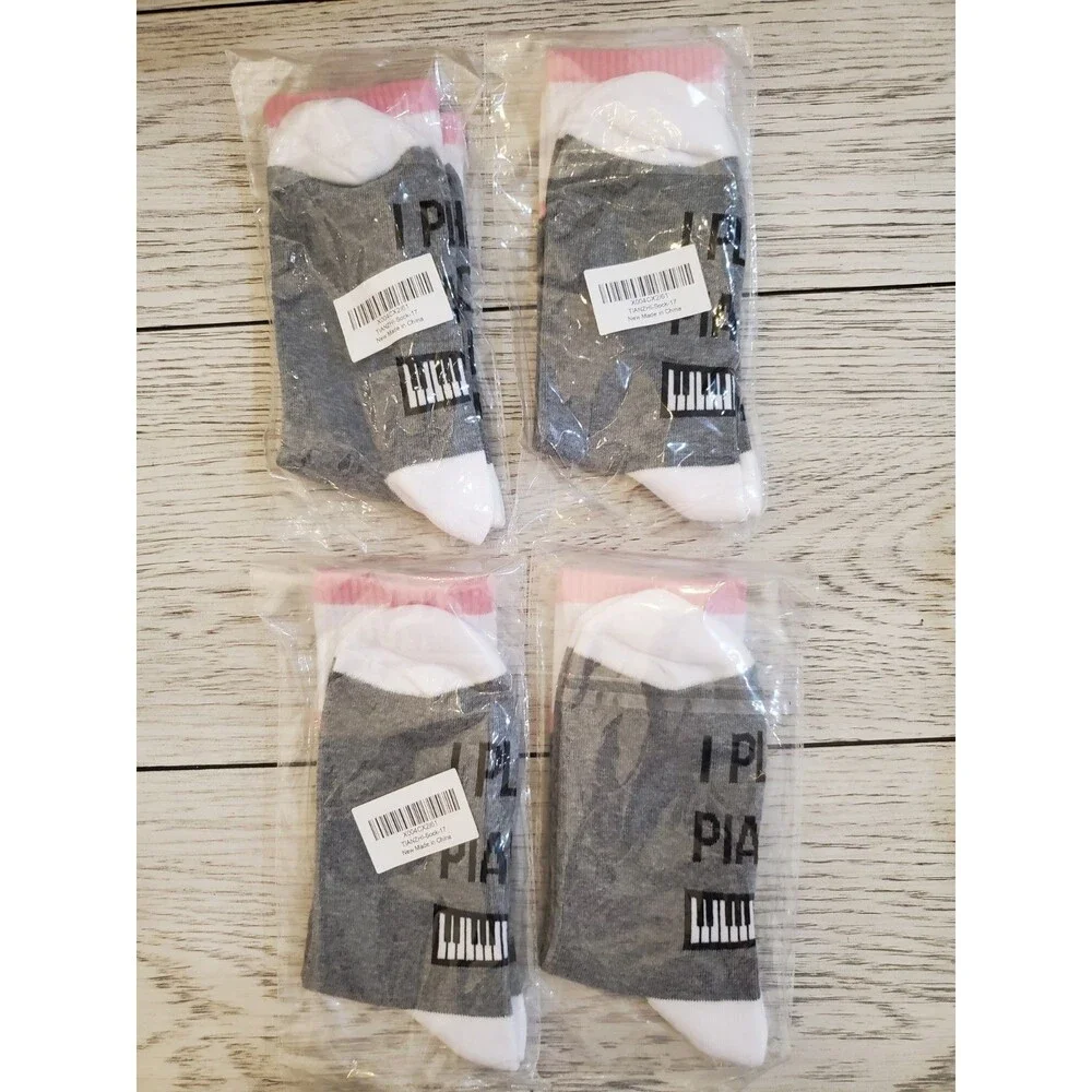 I Play Piano What's Your Super Power? Piano Novelty Socks Unisex One Size 4 Pair